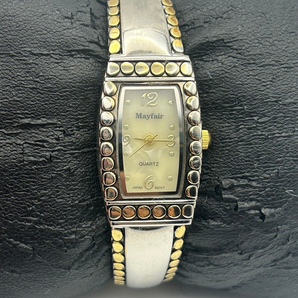 Vintage Mayfair Two-tone Mother Pearl Women’s Watch  Working New Battery